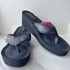 Coach Jolene Wedge thong flip flop Size 6